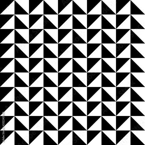 Geometric pattern with triangles. Black and white background. Vector texture