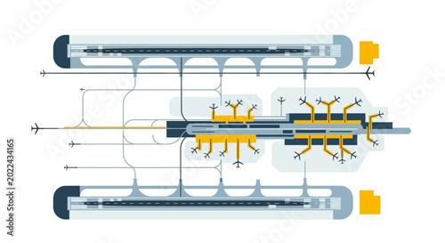 Bild auf Leinwand Technical diagram of industrial machinery component.