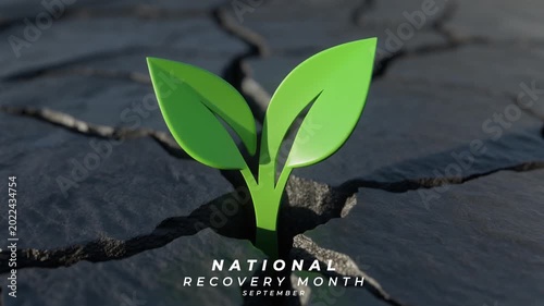 National Recovery Month Healing Journey and Substance Use Recovery Education. Animation Video.