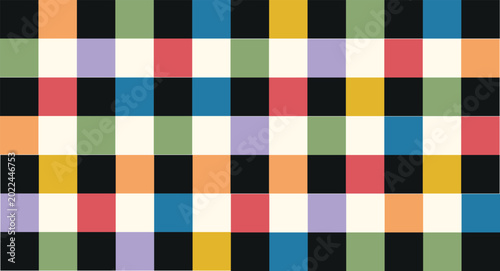 Konstfotografi A vibrant and classic plaid pattern rendered in a vector format