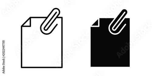Attach document icon vector Illustration, Solid and stroke Style Icon
