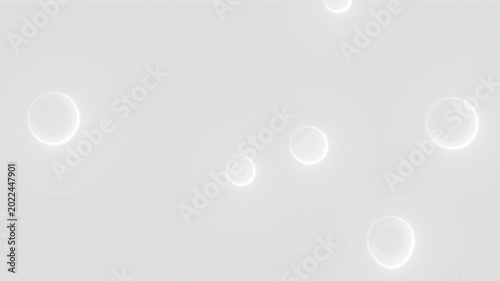 Minimalist abstract white liquid blobs and glowing animation on white background.
