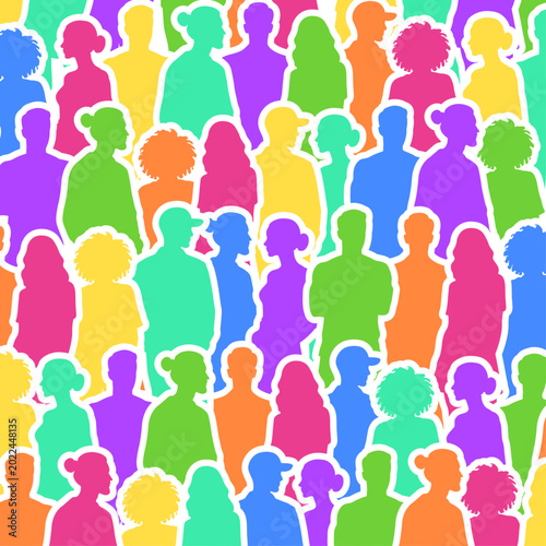 Photos Motif abstrait représentant une foule de silhouettes