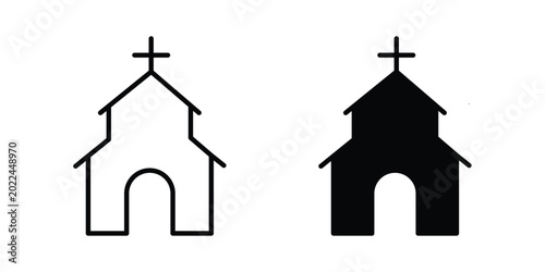 Canvastavla Church icon vector Illustration, Solid and stroke Style Icon