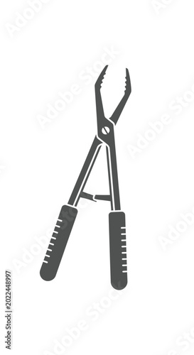 Illustration of long-nosed pliers with textured handles, a versatile hand tool for gripping and bending.