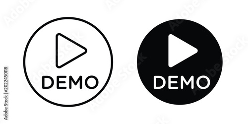 Demo video icon vector Illustration, Solid and stroke Style Icon