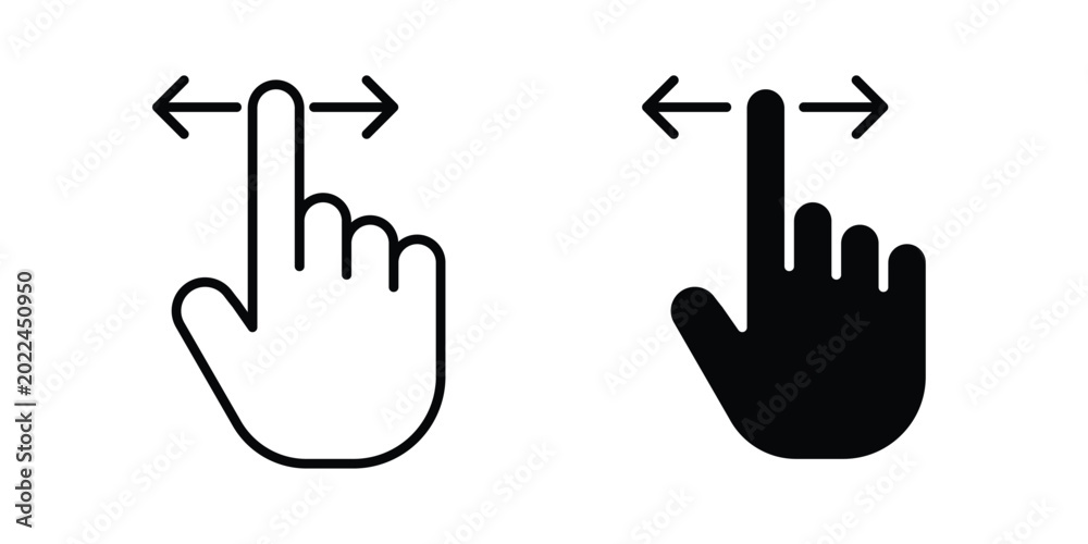 Fototapeta premium Finger swipe icon vector Illustration, Solid and stroke Style Icon