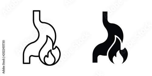 Foto Heartburn icon vector Illustration, Solid and stroke Style Icon