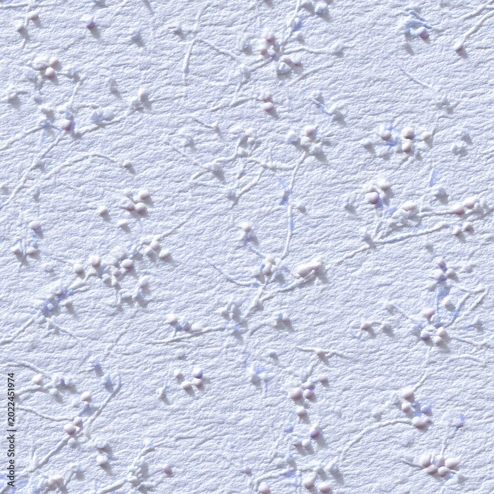Fototapeta premium White floral embossed texture with delicate leaves, decorative pattern, elegant background, minimal design. SEAMLESS PATTERN