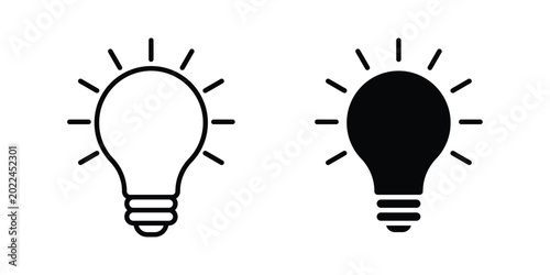 Bild auf Leinwand Idea icon vector Illustration, Solid and stroke Style Icon