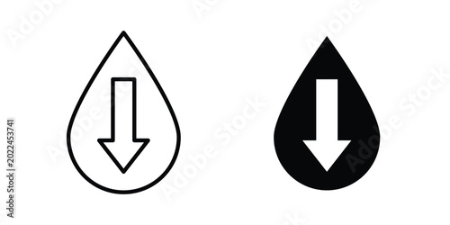 Foto Low water level icon vector Illustration, Solid and stroke Style Icon