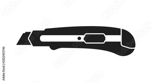 Canvastavla Utility knife with retractable blade black silhouette
