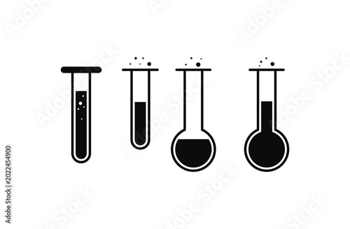 Konstfotografi Test tube icons set
