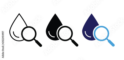 Valokuva water research icon set