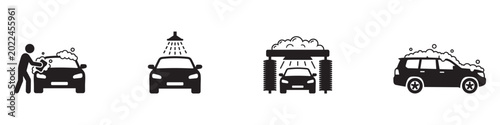 Fotografie Car wash icon set