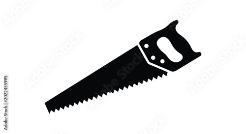 Photos handsaw silhouette on a white background
