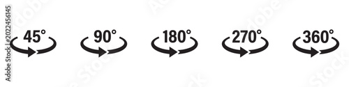 Konstfotografi Basic angle rotation icon set