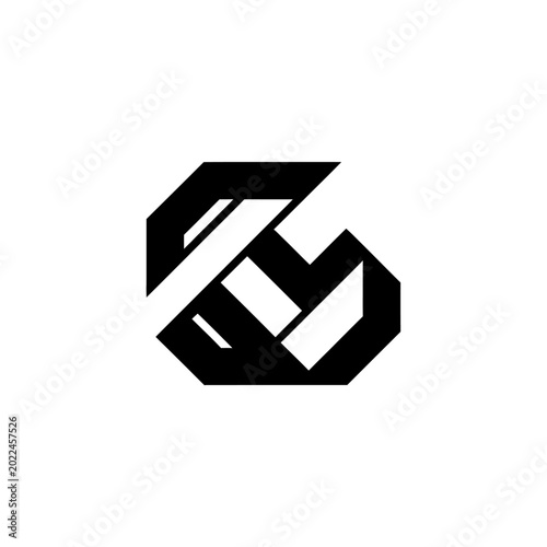 Modern Abstract Geometric Logo Design - Minimalist Black and White Monogram Icon