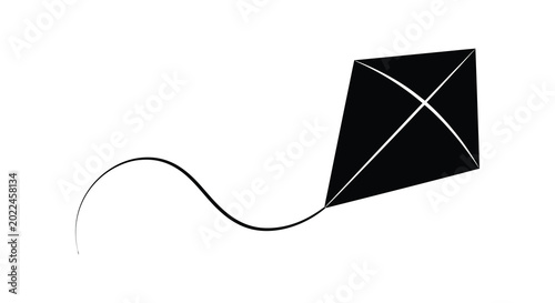 Cuadro en lienzo Kite silhouette against a white background