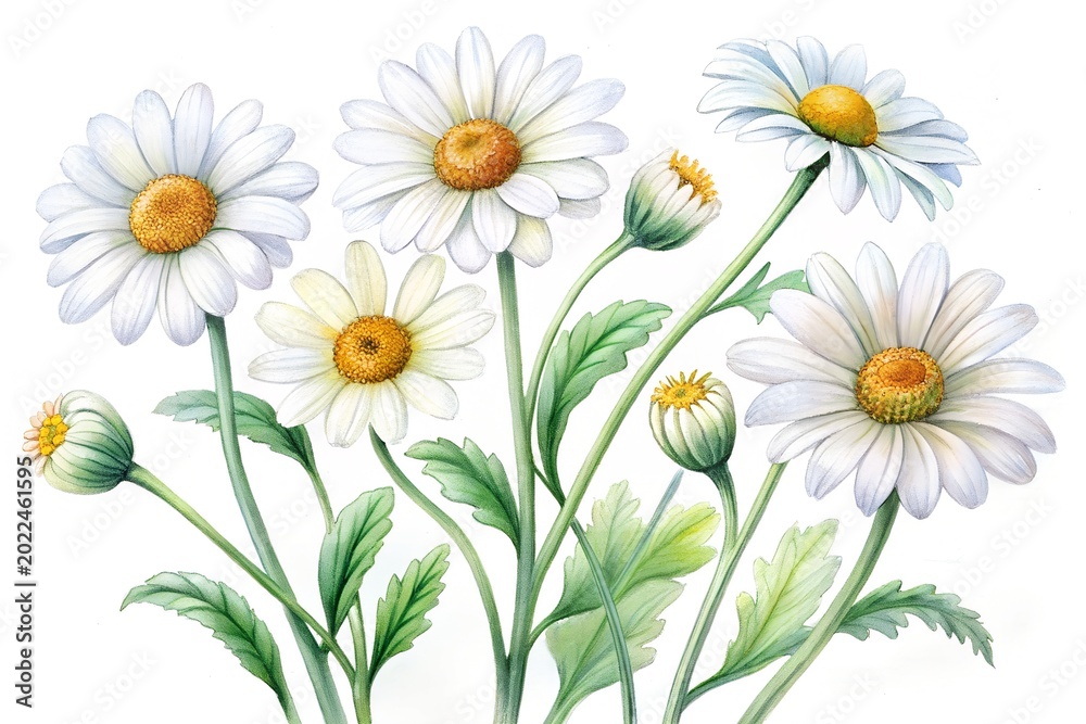 Fototapeta premium daisies isolated on white background