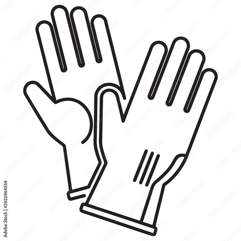 Obraz premium line art illustration of two hands with palms facing forward in a stop gesture