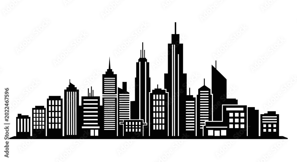 Obraz premium City Skyline Urban Buildings Towers.