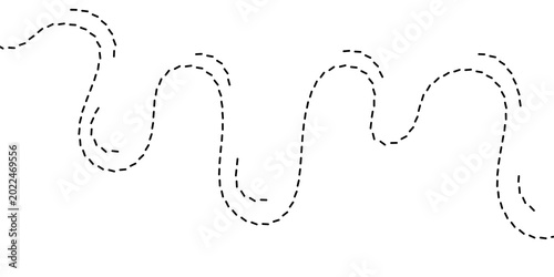 Photos Abstract dashed lines forming dynamic waves, symbolizing movement, connection, o
