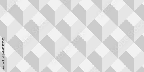 Abstract square white cubic wall square shape backdrop texture design. cube geometric wall and floor vector diamond hexagon triangle wallpaper background.