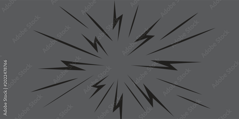 Fototapeta premium Explosion effect. Abstract comic book flash explosion. Anime. Blast radial lines. Vector comic book design element.