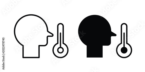 Tableau sur toile Fever icon solid Design. Line icons for web