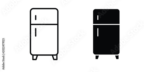 Canvastavla Fridge icon solid Design. Line icons for web