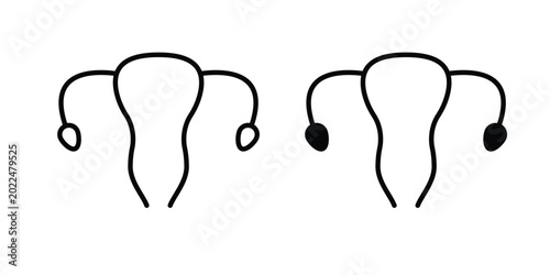 Bild auf Leinwand Gynecology icon solid Design. Line icons for web