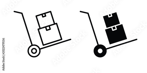 Quadro su tela Hand truck icon solid Design. Line icons for web