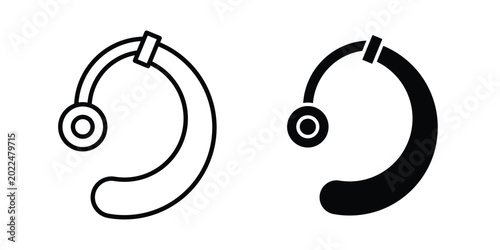Tableau sur toile Hearing aid icon solid Design. Line icons for web