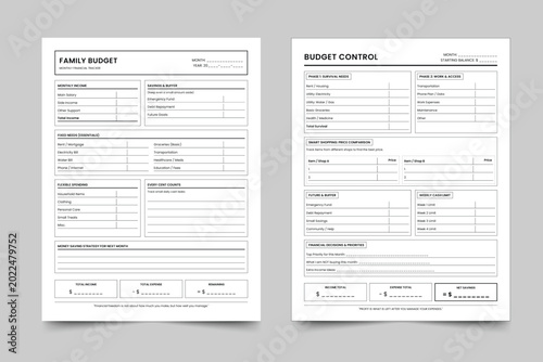 Tableau sur toile Family Budget Planner and Monthly Financial Tracker Bundle, Minimalist Household