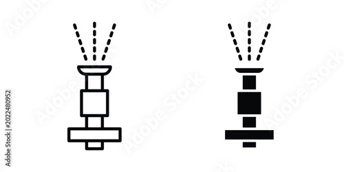 Canvastavla Lawn sprinkler icon solid Design. Line icons for web
