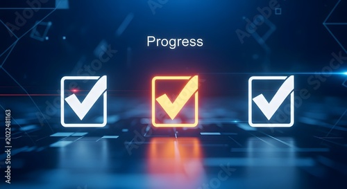 Businessman marking checklist with loading progress bar for task completion
