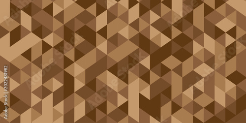 Abstract paper seamless pattern origami orange and brown gradient square cube triangulated. random cube low polygon triangle textile corporate creative wallpaper design.