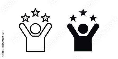 Foto Self confidence icon solid Design. Line icons for web