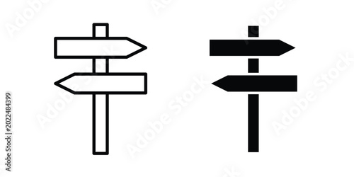 Foto Signpost icon solid Design. Line icons for web