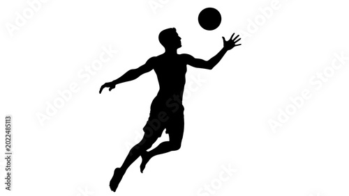 Canvastavla Volleyball player silhouette, athletic sports icon, black athleticism vector, ac