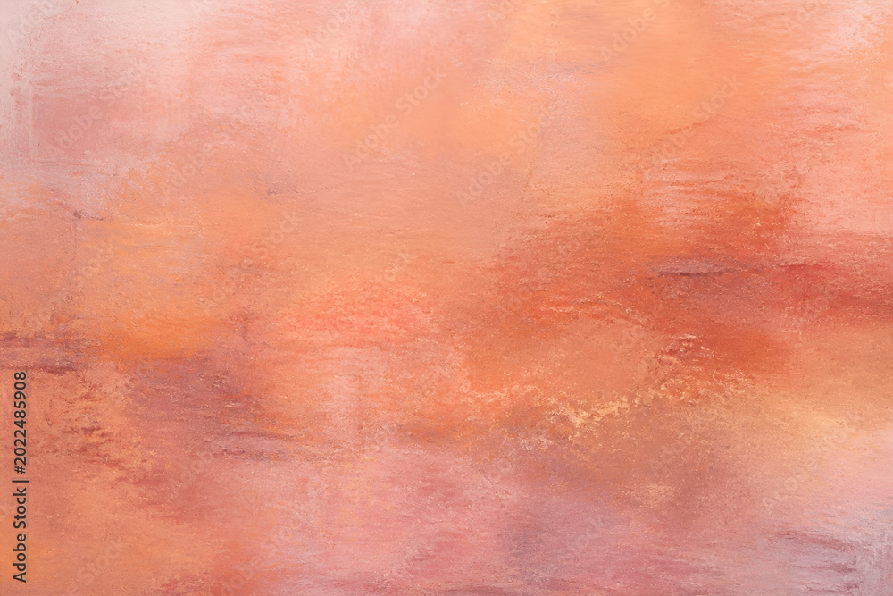 Fototapeta premium Abstract terracotta and peach pastel background with soft oil paint texture and warm light