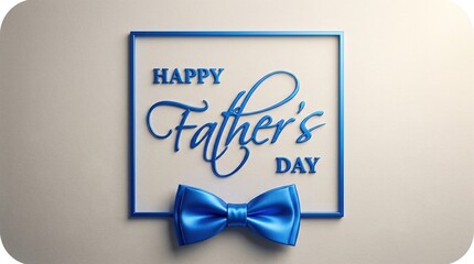 Father's Day greeting card with blue bow and message on textured background