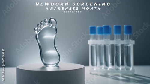 Newborn Screening Awareness Month Regular Checkups Help Protect Baby Health. Animation Video.