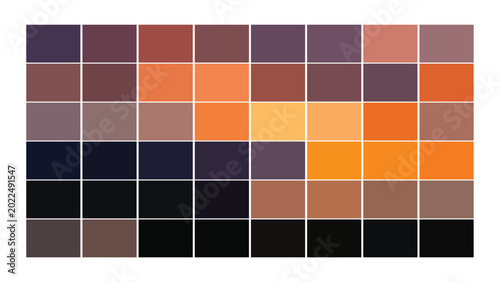 Sunset Color Palette, Color Swatch 
