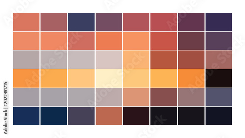 Sunset Color Palette, Color Swatch 