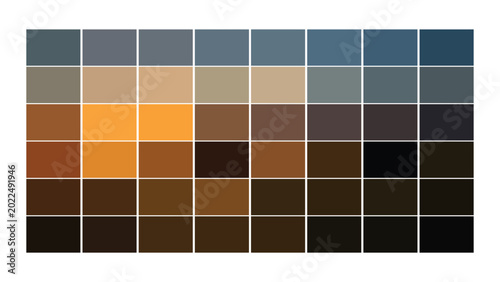 Sunset Color Palette, Color Swatch 