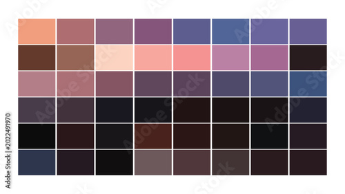 Sunset Color Palette, Color Swatch 