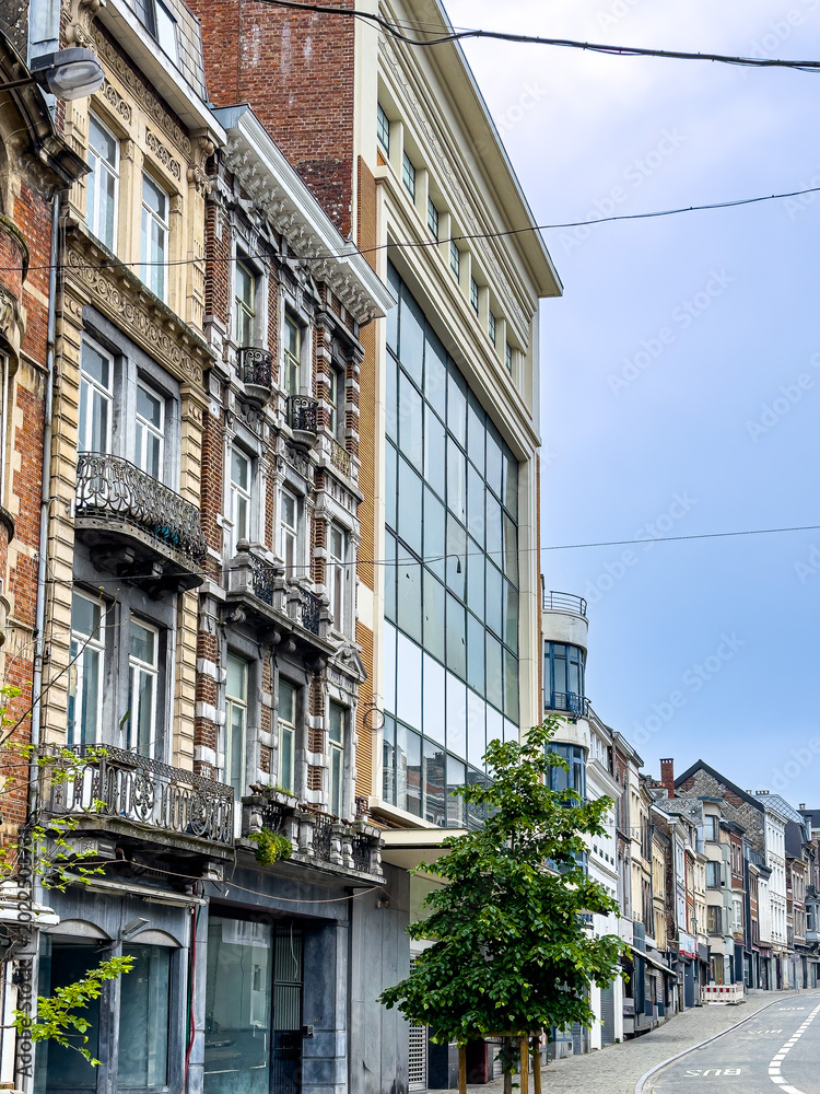 Fototapeta premium Street view of old village Verviers in Belgium