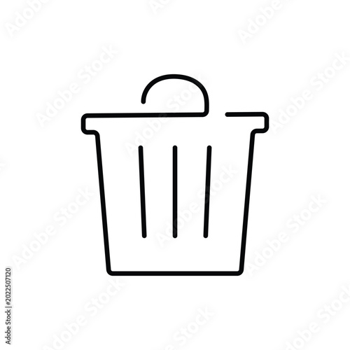 Trash Can Line Art Icon.delete icon.one line style